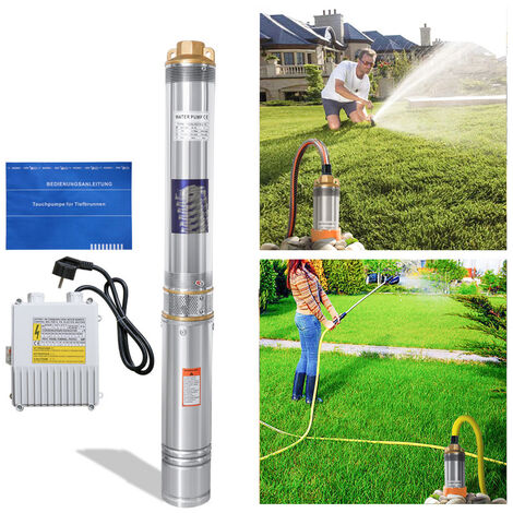 FUROMG Solar Tauchpumpe 180W Edelstahl | Tiefbrunnenpumpe Bis 20m | 12V DC