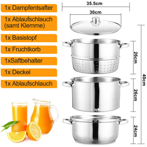 Presse Fruit Maison Extracteur De Jus Haushalt International - Acier Inoxydable, Compatible Induction - 22cm Appareil Cuisine Inox