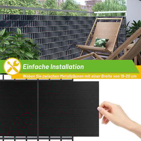 (Deactive) SWANEW 30er Sichtschutzstreifen Hart PVC Anthrazit Für