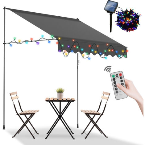 Klemmmarkise Ohne Bohren Regenfest Profi Markise Mit LED