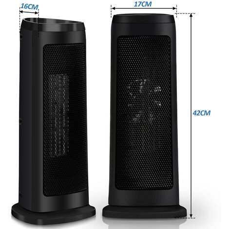 BREND BR-2221 Chauffage Céramique Avec Mode ECO Et Thermostat – Électrique – Ventilateur Chauffant – Fonction Oscillation – Noir - Bricolage