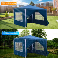 Partyzelt 5x10 M Weiß-blau – Wasserdichte PVC-Plane 560 G/m², Mit Stahlrohr-Konstruktion, Für Garten & Events