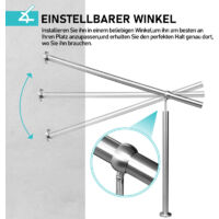 Edelstahl-Handlauf 160cm – Wandmontiert, Winkelverstellbar, Für Treppen Innen & Außen