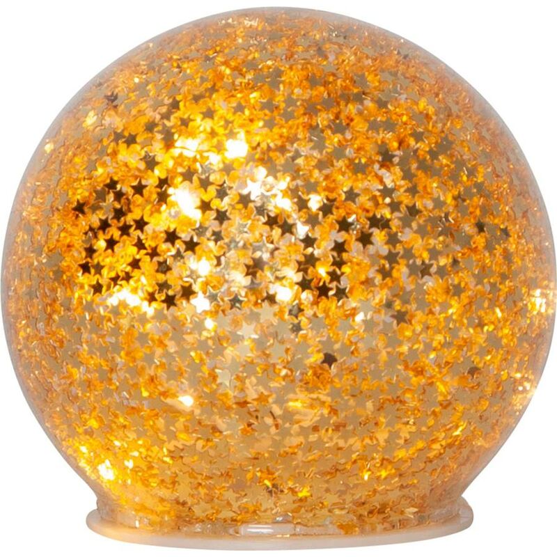 Trading FALL LED 458-95 10X0,06W gold Star Ø9cm KUGEL STAR H:9cm Weihnachtsdekoration