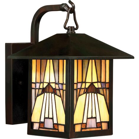 Quoizel QZ-INGLENOOK2-S Wandleuchte Inglenook 1xE27 60W Tiffany Glas ...