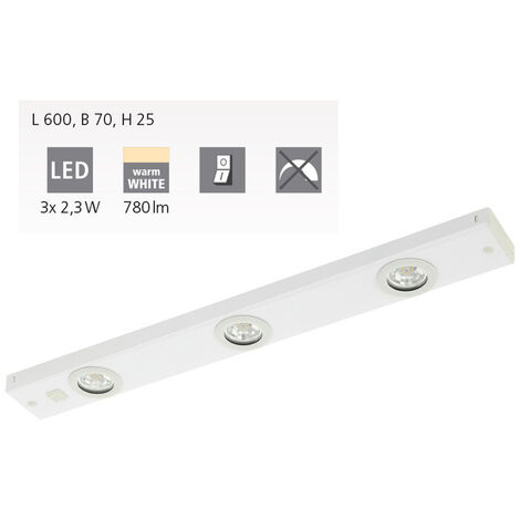 3X2,3W KOB LED 93706 weiß, max. Küchenleuchten LED Eglo LED
