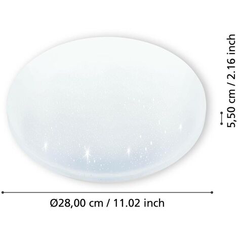 Eglo 900619 Deckenleuchte FRANIA-S Kunststoff LED 3000K Ø31cm H:5.5cm m.Kristalleffekt weiss 18W