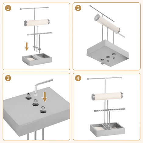 Espositore per Gioielli da Appendere Con vassoio di stoccaggio,Organizer  per Gioielli in Metallo e Legno