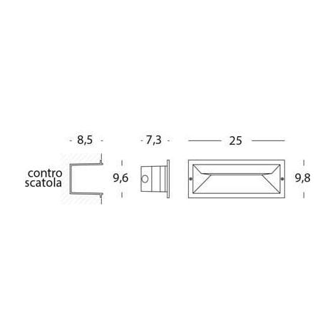 Segnapasso Sovil incasso LED effetto riflesso 13W 4000K grigio 99152/16