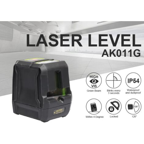 Niveau laser 360° avec étui de rangement - vert - 15-30 m