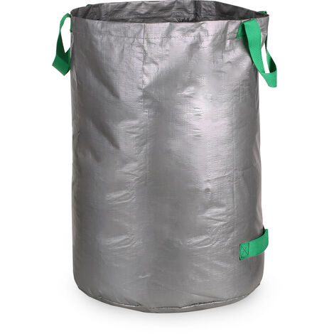 27 Gallons Silver-1PCS Garden Waste Bag 100 Litre Reusable and Foldable Professional Leaf Collector Bags for Yard Work Standable Camping Trash Can With Handles 