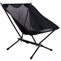 ShineTrip Camping Chair Lightweight Folding Camp Chair Aluminum Alloy Moon Chair with Storage Bag - Black
