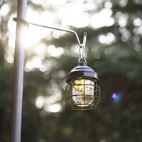 Vintage Lantern Portable Camping Lamp Tent Light Outdoor Camping Light IPX4 Waterproof - tawny&transparent lamp shade