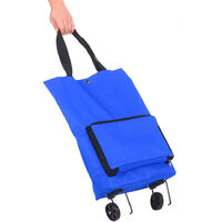 Foldable Shopping Trolley Bag with Wheels Collapsible Shopping Cart Reusable Foldable Grocery Bags Travel Bag