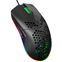 HXSJ J900 USB Wired Gaming Mouse RGB Gaming Mouse with Six Adjustable DPI Ergonomic Design for Desktop Laptop Black