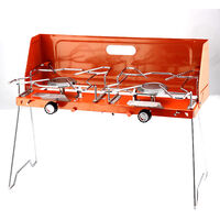 Outdoor Gases Stove Double Burner Camp Stove with Foldable Legs Stand Windscreen for Outdoor Cooking Camping Picnic BBQ