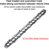 1 PCS 6 Inch Mini Steel Chainsaw Chains Electric Chainsaws Accessory Practical Chains Replacement