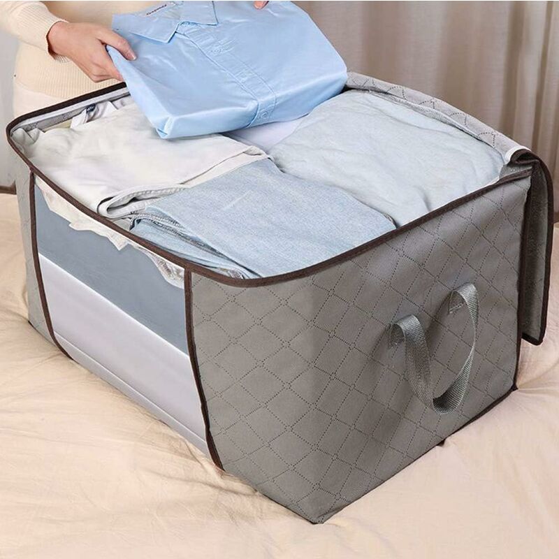 1/3/6 pcs Clothes Storage Bags 90L Closet Organizer Blanket Storage 3 Layer  Fabric with Zipper Waterproof Extra Large Capacity Bedding Storage 19*19*14  inches