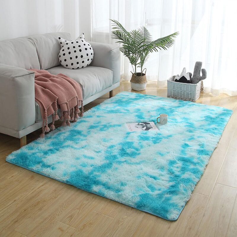 Fluffy Floor Mat Fluffy Faux Fur Area Rug Decorative Gradient Floor Mat For  Bedroom Living Room Dining Room (light Grey, 80120cm)