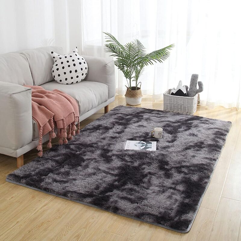 Fluffy Faux Fur Rug Shaggy Sheepskin Area Small Rug For Bedroom Fuzzy Carpet  For Living Room 2x3 Ft, Purple