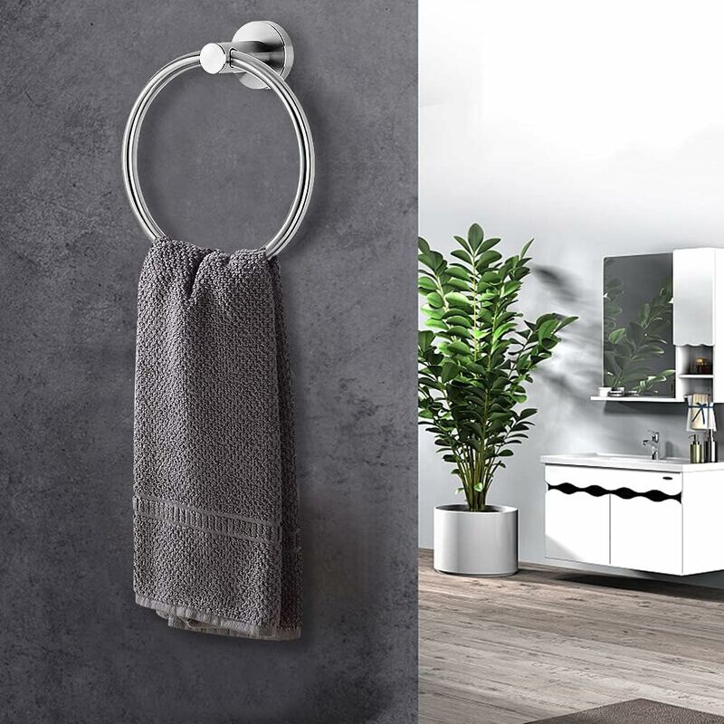 NORCKS Towel Ring Stainless Steel Towel Holder Bathroom Round Hand