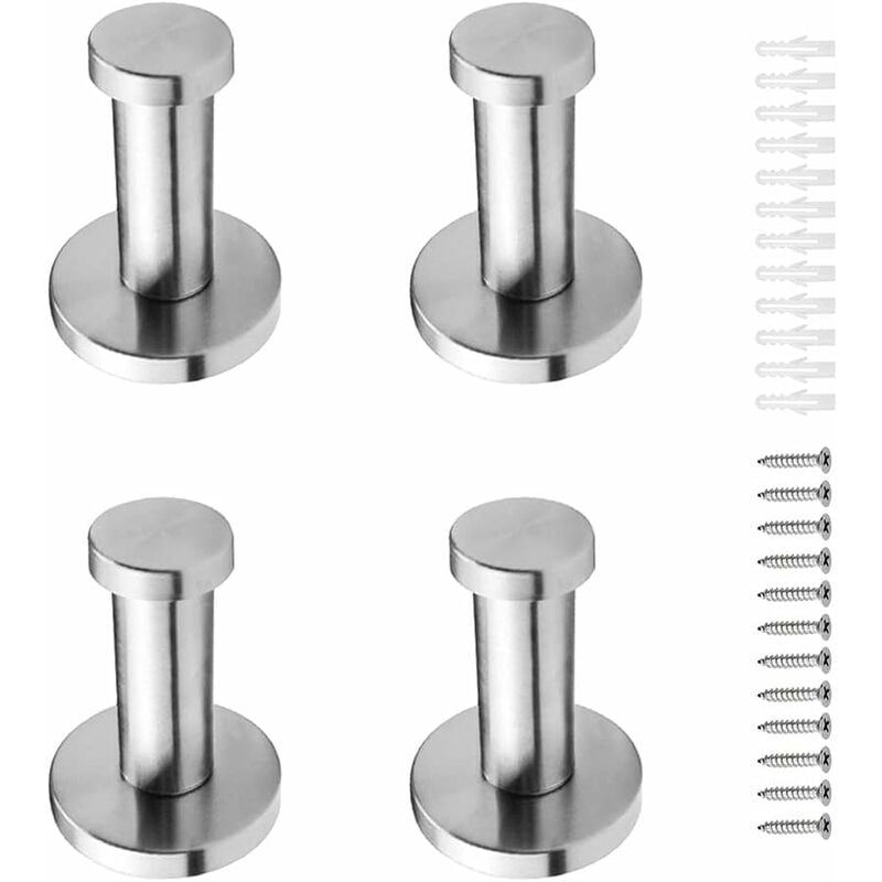 NORCKS 4 Pcs Silver Round Wall Hooks, 53 mm Concealed Coat Hooks Suitable  for Installation in The Kitchen, Bathroom, Study and Master Bedroom to Hang  Objects