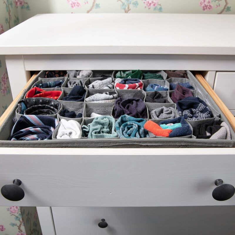 NORCKS Set of 3 Storage Boxes Drawer Organiser Foldable Transparent Drawer  Insert Wardrobe Organiser for Trousers Jeans Clothing Underwear Baby  Clothes Bra Socks Ties