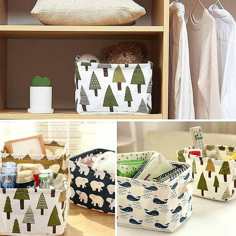 4pcs Hedgehog Pattern Small Fabric Storage Box, Waterproof And