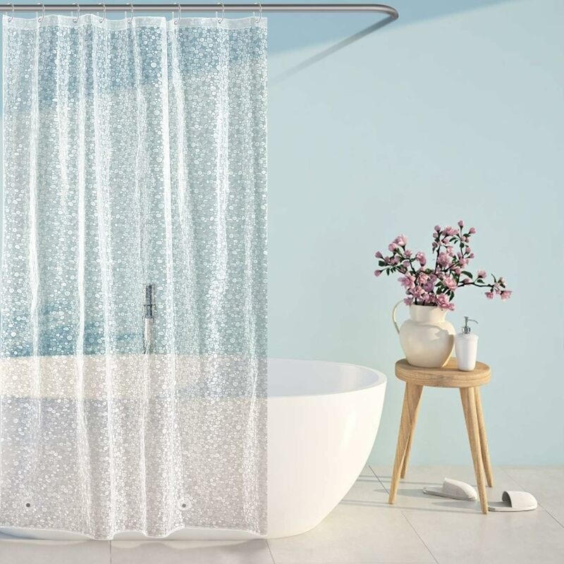 NORCKS Shower Curtains Mould Proof Resistant, EVA Waterproof Heavy Duty  Bathroom Curtains 120 x 180 cm, Cobblestone