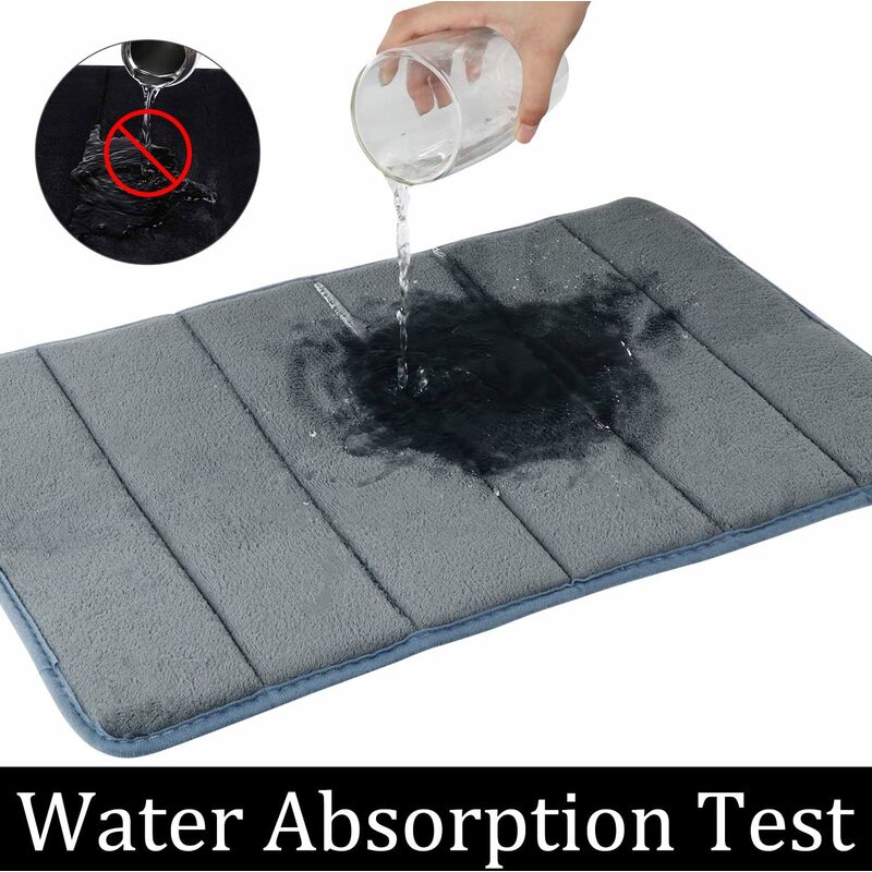 1pc Light Grey Home Pebble Pattern Water Absorbent Doormat, Slow Rebound  Memory Foam Anti-slip Bath Mat