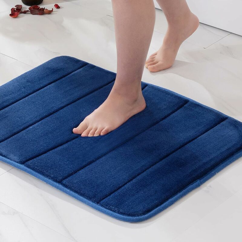 1pc Light Grey Home Pebble Pattern Water Absorbent Doormat, Slow Rebound  Memory Foam Anti-slip Bath Mat