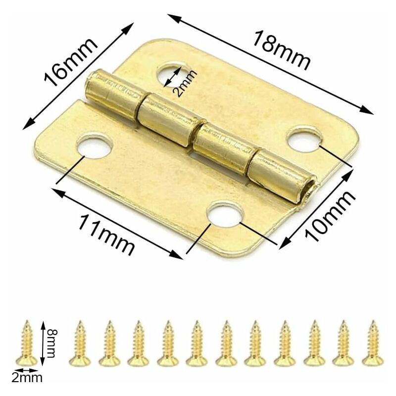 NORCKS 80 Pieces Hinges Small Mini Hinges Brass Hinge Small Retro