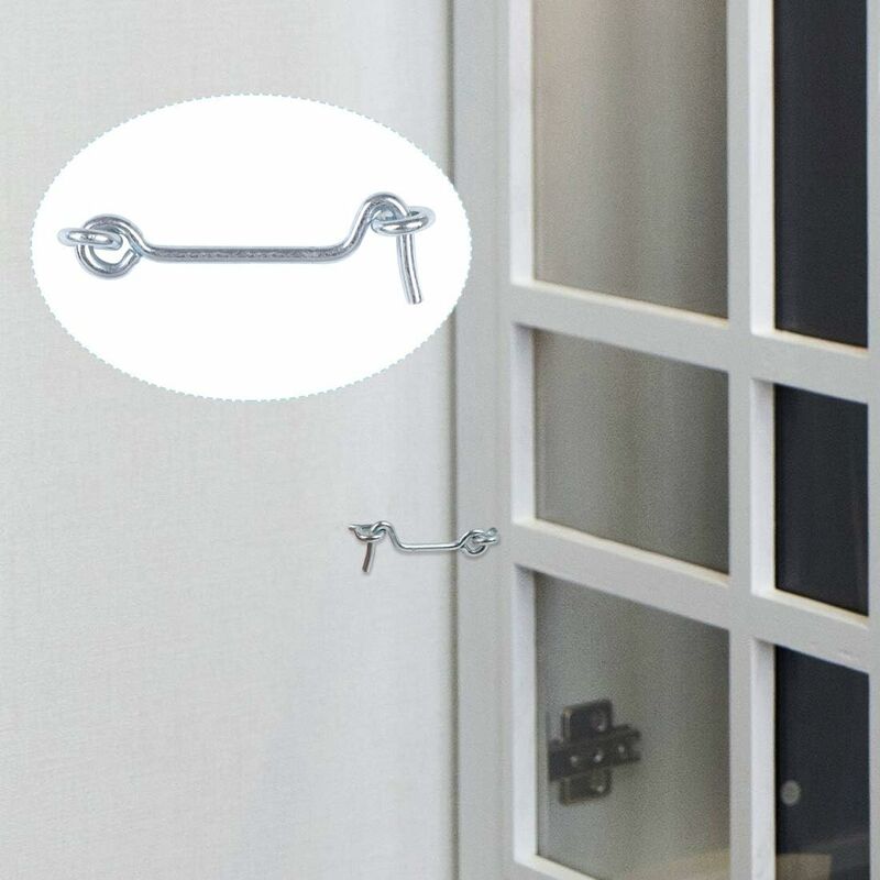NORCKS 2.5 Inch Cabin Hook, Eye Latch Privacy Hook, Door Lock Plating  Finish for Door Shutters,3pcs