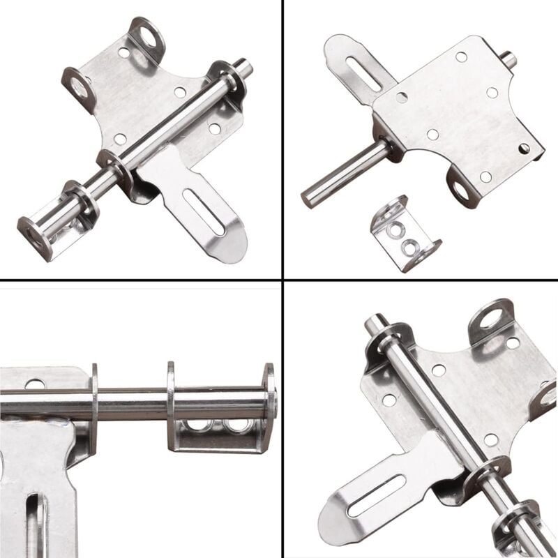 NORCKS Cabin Hook Catch Latch Door Window Sliding Latch Door Eye Latch Bolt  Shutters Garage Gate Barn Stainless Steel with Screws Black 2pcs 10 inch