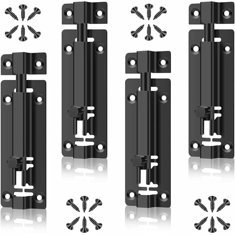 2 Pack 8 Stainless Steel Barn Door Hook and Eye Latch Lock for Cabin  Garage Shed Gate Catch Silent Holder(8 Inch,Black) : Tools & Home  Improvement 