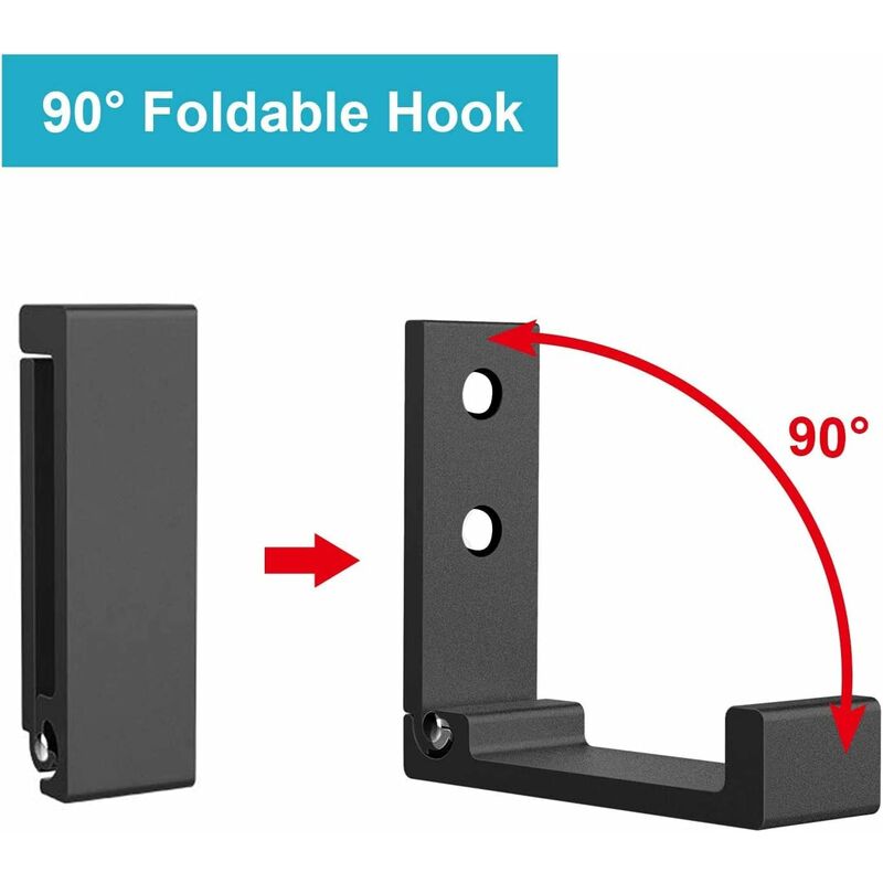 NORCKS Foldable Wall Hooks, 3 Pcs Aluminum Alloy Single