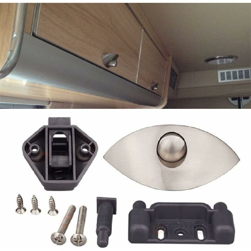 2x Zinc Alloy Half Moon Handle Push Lock Latch Knob Caravan RV Cupboard  Drawer Camper Kitchen Cabinet Door Locks Hardware
