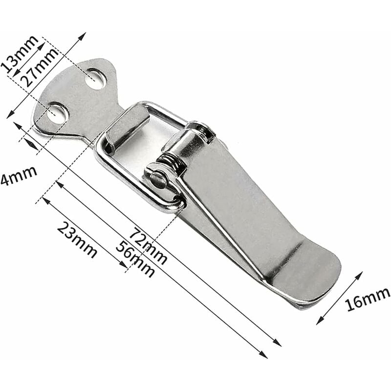 4-8Pcs Stainless Steel Toggle Latch Catch Clamp Spring Loading Case Buckle Clip, Size: 4pcs