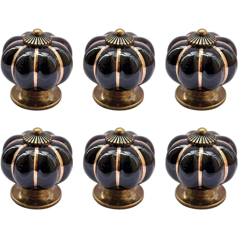 Pack Ceramic Drawer Knobs Ceramic Door Knobs Pumpkin Knobs Furniture Knobs  With Screws For Furniture, Kitchen Cabinets, Drawers, Dressing Tables, 40mm