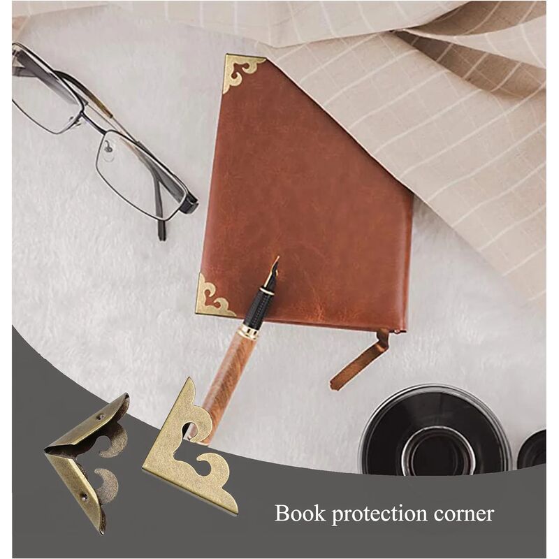 Metal Book Corner Protectors Edge Cover Guard 21 x 21 x 5mm Bronze