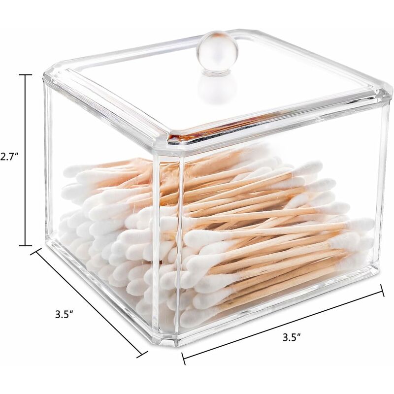 1pc Acrylic Storage Container For Balls, Swabs, Rounds, Floss & 10oz  Plastic Jars Set, For Bathroom Vanity Storage & Toiletry Organizer