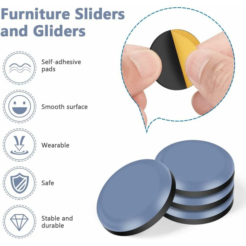 Self Adhesive Easy to Moving Heavy Duty PTFE Furniture Sliders