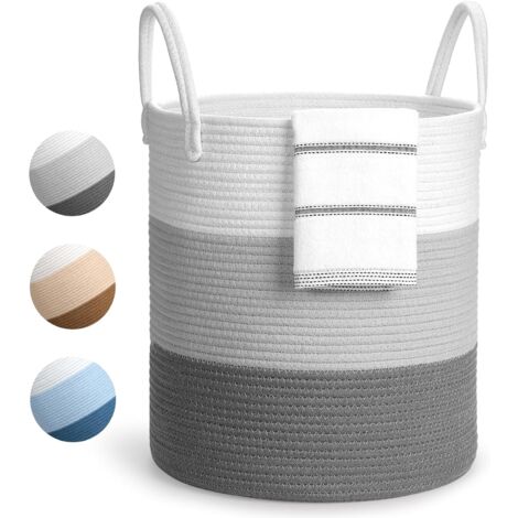 CLHMILY&Z 80L Laundry Basket Round Storage Rope Basket - 16