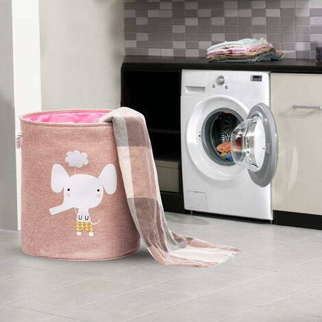 Foldable Laundry Bag Pink Elephant ...