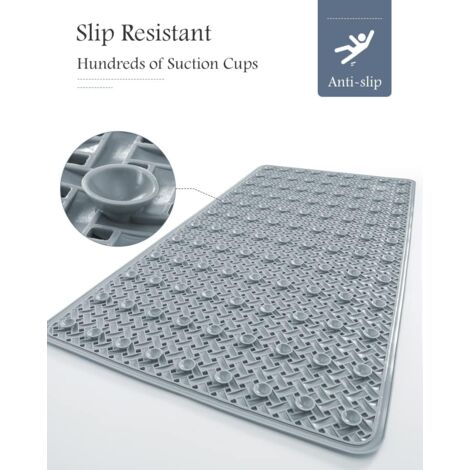 Non-Slip Shower Mat For Tub - 27.5"x15.7" Bath Mat With Suction Cups & Drain Holes, Easy To Dry & Cut - View #2