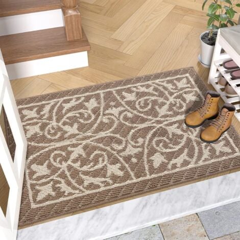 Norcks Outdoor Door Mat 50X80CM Entrance Mat Anti-Slip Absorb Water Indoor Mat Washable Brown