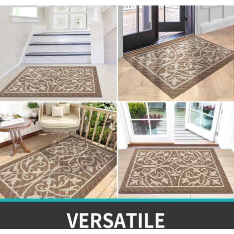 Norcks Outdoor Door Mat 50X80CM Entrance Mat Anti-Slip Absorb Water Indoor Mat Washable Brown
