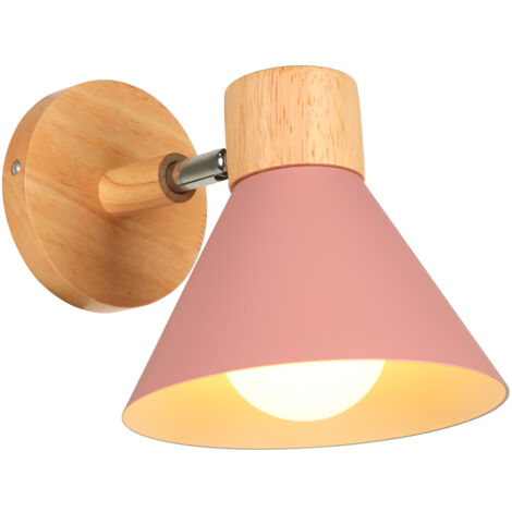 Retro Indoor Wall Light Metal Wall Lamp E27 Vintage Wall Sconce For Bedroom Living Room Bathroom (Pink)