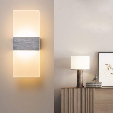 Simple Led Wall Light Indoor 12W Minimalist Wall Lights Modern Acrylic Wall Sconce For Living Room Bedroom Pathway Corridor Stairs Balcony Warm White