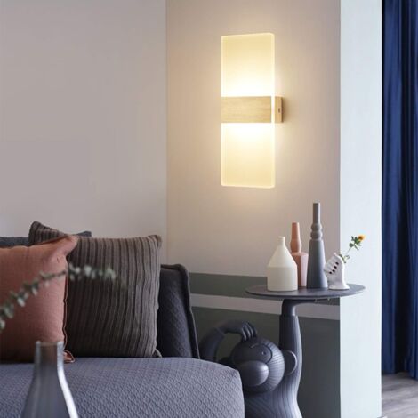 Simple Led Wall Light Indoor 12W Minimalist Wall Lights Modern Acrylic Wall Sconce For Living Room Bedroom Pathway Corridor Stairs Balcony Warm White